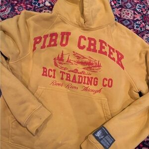 Reese Cooper Mustard and Red Graphic Hoodie